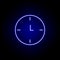clock time target icon in blue neon style.. Elements of time illustration icon. Signs, symbols can be used for web, logo, mobile