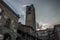 A Clock Tower, aka Campanone, aka Civic Tower in Bergamo, Italy