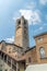 Clock tower Campanone at Piazza Vecchia in the Old Town of Bergamo