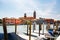 Clock tower, Campo Santo Stefano on the Murano island. Venice, Italy