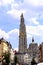 Clock tower of cathedral of Our Lady, Antwerp Belgium