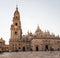 Clock tower of the Cathedral of St James in Santiago de Compostela