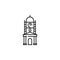 clock tower, faisalabad landmark icon. Element of Pakistan culture for mobile concept and web apps illustration. Thin line icon