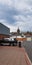 Clock tower from the Home Bargains Car Park Lockerbie Scotland