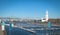 Clock Tower and Jacques Cartier Bridge at Old Port - Montreal, Quebec, Canada