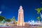 The Clock Tower is a landmark in Tsim Sha Tsui at twilight