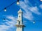 Clock tower and light bulbs