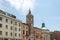 Clock tower and old buildings Piazza Tre Martiri Rimini