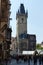 Clock tower in Prague in Czec Republic.