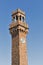 Clock tower at San Stefano square in Murano, Venice, Italy.