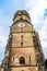 Clock tower of Stiftskirche church in Stuttgart, Germany