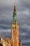 Clock Tower of Town Hall in Gdansk