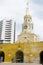 Clock tower walled city Cartagena Colombia