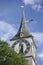 Clock tower zurich church in switzerland