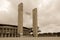 Clock towers of the Berlin`s Olympia Stadium the current Olympiastadion