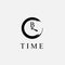 Clock vector logo. Time emblem. B letter icon