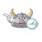 With clock viking helmet in the cartoon shape