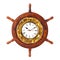 Clock in wood helm
