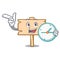 With clock wooden board character cartoon
