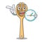 With clock wooden fork character cartoon