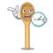 With clock wooden spoon character cartoon