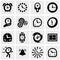 Clocks vector icons set on gray
