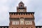 Clocktower of Sforza Castle in Milan, Italy