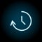 Clockwise rotation blue neon icon. Simple thin line, outline vector of time icons for ui and ux, website or mobile application