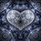 Clockwork blue fractal heart