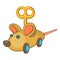 Clockwork mouse icon, cartoon style