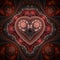 Clockwork valentine`s day motive, fractal heart