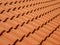 Clode up of Red tiles pattern on traditional roof. Abstract background