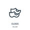 clogs icon vector from holland collection. Thin line clogs outline icon vector illustration. Linear symbol for use on web and