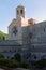 Cloister and church of the Fontfroide Abbey.