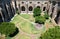 A cloister circumjacent the interior courtyard of Cathedral Se