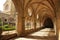 Cloister of the Fontfroide Abbey and inner courtyard, Languedoc-Roussillon, France
