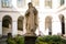 Cloister Of Gothic Roman Catholic Church Of San Domenico Maggiore In Naples, Italy