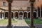 Cloister of the medieval abbey in the historic centre of Ferrara, Italy