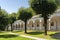 Cloister on the Sacro Monte della SS Trinita di Ghiffa. Province of Piedmont in Northern Italy