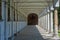 Cloister on the Sacro Monte della SS Trinita di Ghiffa. Province of Piedmont in Northern Italy