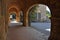 Cloisters and frescoes at Ialyssos Monastery Rhodes