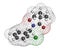 Clomazone herbicide molecule. 3D rendering. Atoms are represented as spheres with conventional color coding: hydrogen white,.