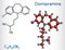 Clomipramine molecule. It is tricyclic antidepressant used in the treatment of  depression, schizophrenia, Touretteâ€™s disorder.