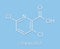 Clopyralid herbicide molecule. Skeletal formula.