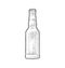 Close beer bottle. Vintage black vector engraving illustration.