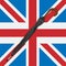 Close black Umbrella on Union Jack