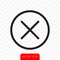 Close button. Vector close icon line X cross in circle