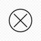 Close button vector icon. X close button symbol, delete cross in circle