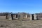 Close circle of standing stones resembling Stonehenge but located in the small rural community Wallace Nova Scotia in springtime