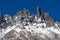 Close detail of the top of Cerro Castillo in Carretera austral i